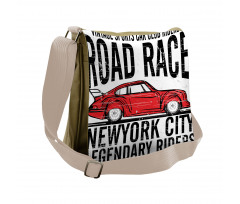 Vintage Sports Race Theme Messenger Bag