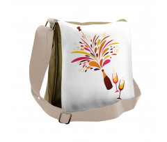 Colorful Champagne Splash Messenger Bag