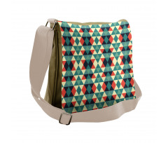 Colorful Grid Retro Style Messenger Bag