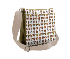 Comical Dog Caricature Design Messenger Bag