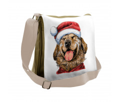 Funny Terrier Smiling Xmas Messenger Bag