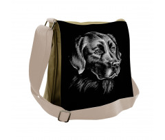 Sketch Art Retriever Puppy Messenger Bag