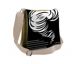 Monochrome Twister Design Messenger Bag