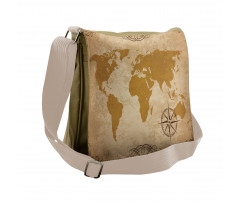 Vintage Cartography Art Messenger Bag