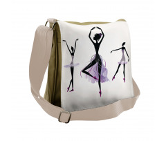 Ballerina Dancer Silhouettes Messenger Bag