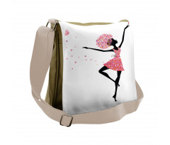 Floral Woman Dancing Messenger Bag