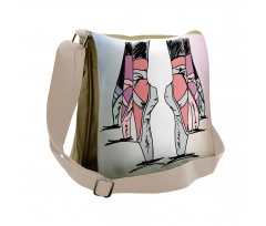 Ballerina Feet Sketch Art Messenger Bag