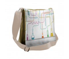 Beakers with Solution and Tubes Messenger Bag