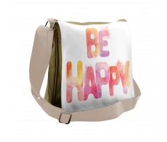 Watercolor Inscription Art Messenger Bag