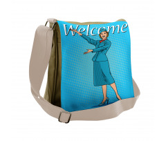 Pop Art Retro Stewardess Messenger Bag