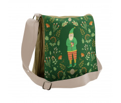 Botanical Herbs and Branches Messenger Bag