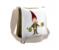 Little Elf Boy with Clover Messenger Bag