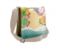 Sandy Beach Umbrellas Messenger Bag