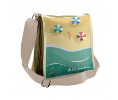 Woman Sunbathing Beach Messenger Bag