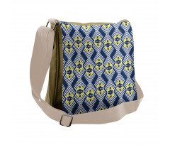 Abstract Florals and Zig Zag Messenger Bag