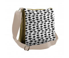 Sketch Style Eyes Messenger Bag