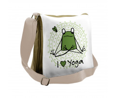 I Love Yoga Words Messenger Bag