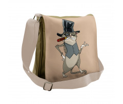 Funny Gentleman Cat Monocle Messenger Bag