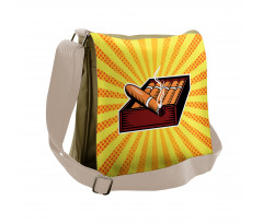 Cigar Box in Pop Art Style Messenger Bag