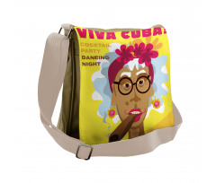 Cuban Woman Caricature Art Messenger Bag