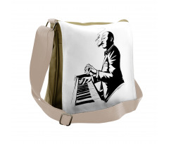 Jazz Pianist Sketch Artwork Messenger Bag