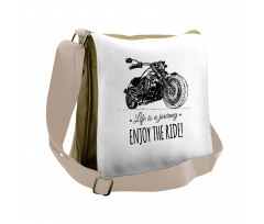 Hand-drawn Motorbike Messenger Bag