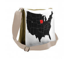 North America Map Design Messenger Bag