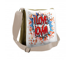 I Love Iowa Comic Book Messenger Bag