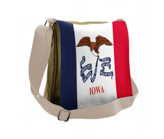 Flag Eagle and Words Messenger Bag