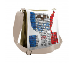 Iowa Map on a Brick Wall Messenger Bag