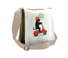 Scooter Ridding Puppies Messenger Bag