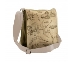 Vintage Sketch Animals Messenger Bag