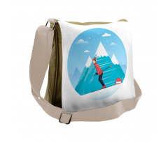 Man Skiing on a Snowy Hill Messenger Bag