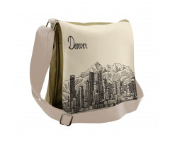 Denver City Skyline Sketch Messenger Bag