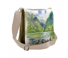 Summer River with Trees Messenger Bag