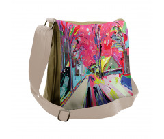 Funky Streets Sketch Trees Messenger Bag