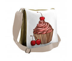 Delicious Cake with Cherry Messenger Bag