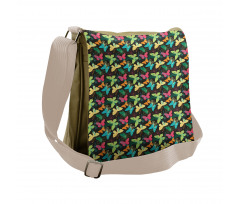 Colorful Silhouettes Art Messenger Bag