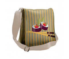 2 Rolls with Chopsticks Messenger Bag