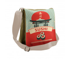 Torii Gate Sushi Mountains Messenger Bag