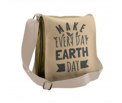 Typographic Words Earth Day Messenger Bag