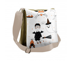 Witch Flying on a Broomstick Messenger Bag