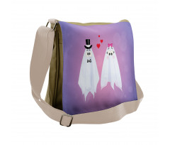 Funny Bride and Groom Couple Messenger Bag