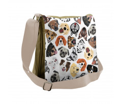 Faces of Various Dog Breeds Messenger Bag