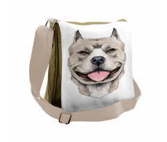 Terrier Realistic Sketch Messenger Bag