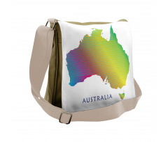 Rainbow Stripe Map Messenger Bag