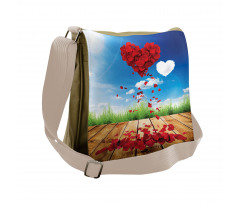 Rose Leaves Heart Messenger Bag