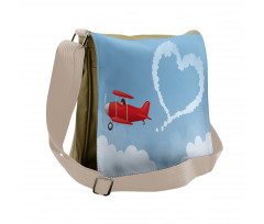 Heart Shape with Plain Trail Messenger Bag