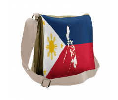 Map and Flag of Country Messenger Bag