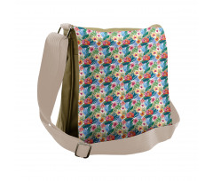 Jungle Nature Flourish Motifs Messenger Bag